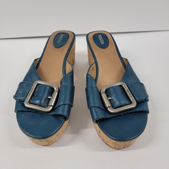 Fossil Malea Cork Wedge Sandals - Picture 5 of 12